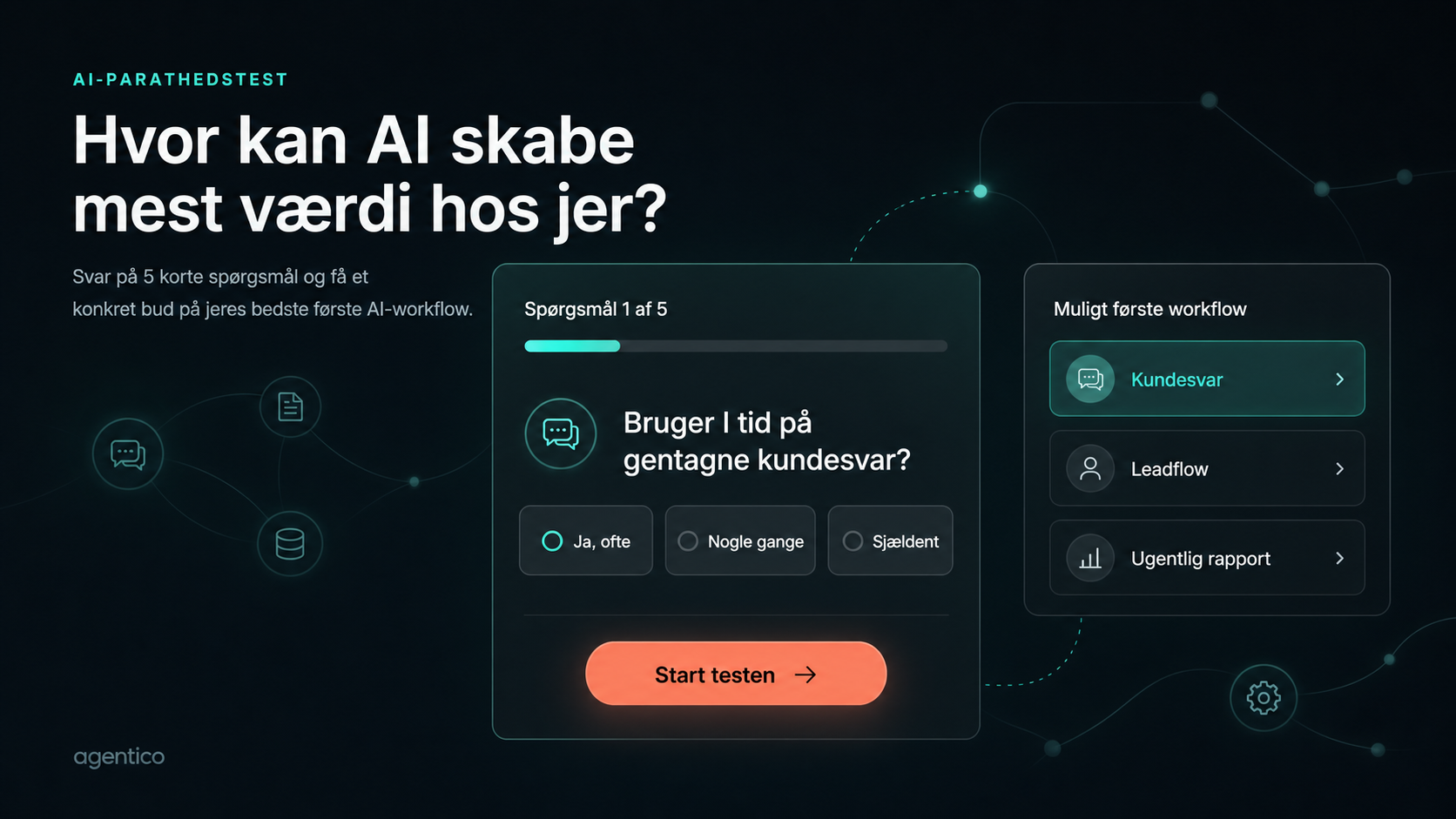 Illustration af en AI-agent, der arbejder over flere trin i et workflow